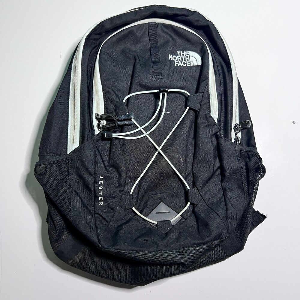 The North Face Jester Black Adjustable Zip Pocket Laptop Padded Bag Backpack